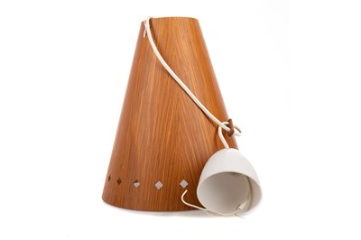 Lot 282 - UNO & ÖSTEN KRISTIANSSON FOR LUXUS OF SWEDEN, A TEAK CEILING LIGHT PENDANT