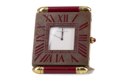 Lot 626 - A CARTIER TRAVELLING TIMEPIECE