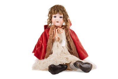 Lot 923 - A LARGE EARLY 20TH CENTURY BISQUE HEADED GIRL DOLL BY ARMAND MARSEILLES