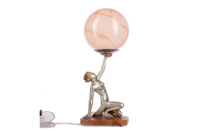 Lot 266 - AN ART DECO FIGURAL LAMP ATTRIBUTED TO JOSEF LORENZL (AUSTRIAN, 1892-1950)