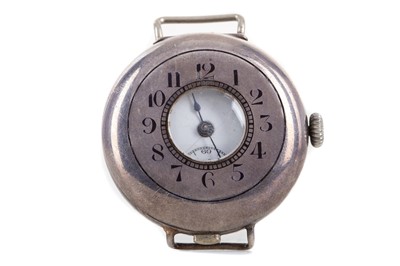 Lot 835 - A SILVER CASED TRENCH WATCH