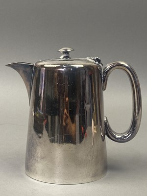 Lot 374 - A HOTEL PLATE FOUR PIECE TEA SERVICE, FURTHER PLATED WARE, LAP DESK AND OTHER ITEMS