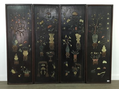 Lot 1205 - A SET OF FOUR CHINESE WALL PANELS