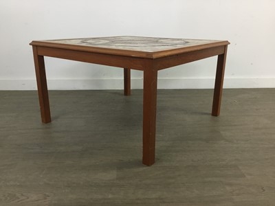 Lot 654 - A DANISH TEAK TILE-TOPPED COFFEE TABLE