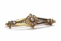Lot 65 - LATE VICTORIAN DIAMOND AND SEED PEARL SET BAR...