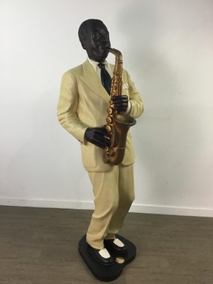 Lot 456 - TWO APPARANCE PARIS LIFE-SIZED JAZZ MUSICIAN COMPOSITE FIGURES