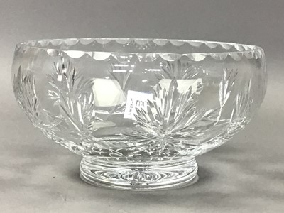 Lot 426 - A ROYAL BRIERLEY CRYSTAL CIRCULAR BOWL, OTHER CRYSTAL AND CERAMICS