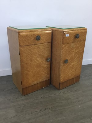 Lot 455 - AN ART DECO 'CONTINENTAL' HEADBOARD AND PAIR OF PEDESTALS BY EPSTEIN