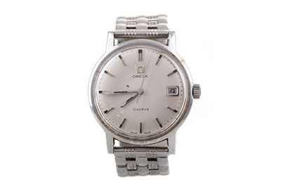 Lot 853 - A GENTLEMAN'S OMEGA GENEVE STAINLESS STEEL AUTOMATIC WRIST WATCH