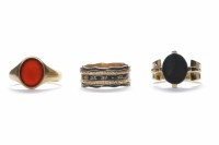 Lot 83 - TWO SIGNET RINGS one signet set with a...