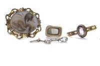 Lot 84 - THREE VICTORIAN BROOCHES one set with a...
