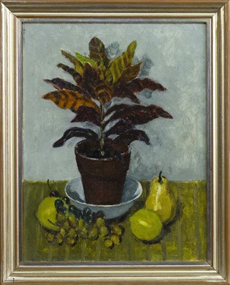 Lot 234 - STILL LIFE WITH PEAR, AN OIL BY JOHN MILLER