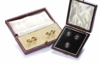 Lot 94 - SET OF EIGHTEEN CARAT GOLD STUDS in a fitted...