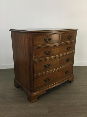 Lot 111 - A MAHOGANY REPRODUCTION BOWFRONT CHEST OF DRAWERS