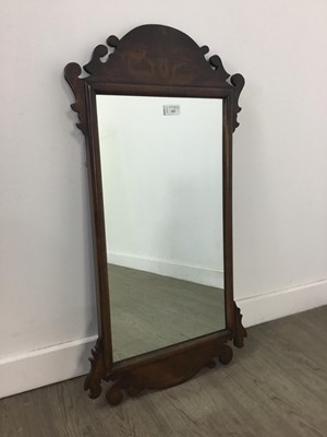 Lot 103 - A GEORGIAN STYLE MAHOGANY WALL MIRROR