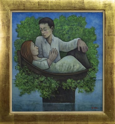 Lot 178 - LOVERS AFTER THE FLOOD, AN OIL BY MICHAEL SCOTT