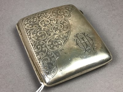 Lot 18 - SILVER CIGARETTE CASE ALONG WITH ANOTHER