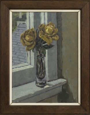 Lot 232 - STILL LIFE WITH YELLOW ROSES, AN OIL BY JOHN MILLER