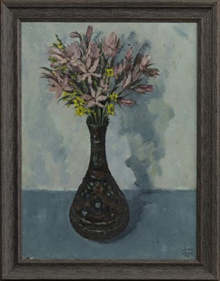 Lot 226 - FLOWERS IN VASE, AN OIL BY JOHN MILLER