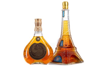 Lot 149 - JOHNNIE WALKER SWING 75CL AND DERIBAUCOURT 2000 EIFFEL TOWER COGNAC