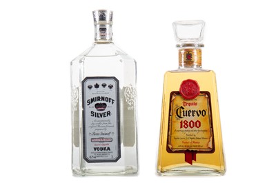 Lot 166 - SMIRNOFF SILVER PRIVATE RESERVE 1L AND CUERVO 1800 TEQUILA 75CL