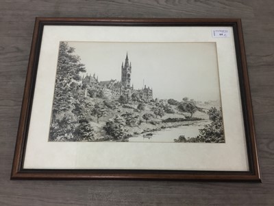 Lot 64 - AN ETCHING OF THE UNIVERSITY OF GLASGOW AND ANOTHER PRINT