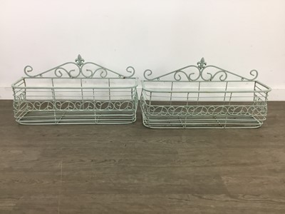 Lot 190 - A SET OF FOUR METAL FLOWER POT TROUGHS