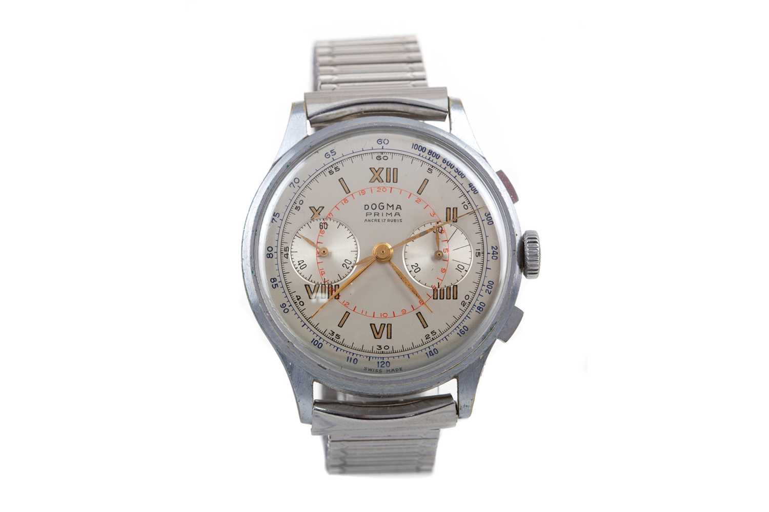 Lot 867 - A GENTLEMAN'S DOGMA PRIMA STAINLESS STEEL MANUAL WIND WRIST WATCH