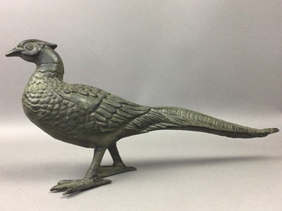 Lot 93 - A SET OF THREE CAST IRON PHEASANTS