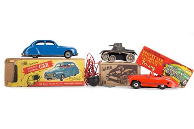 Lot 1007 - A MINIC NO. 2 SPORTS CAR, CHAD VALLEY RC CAR AND A GAMA 70 TANK