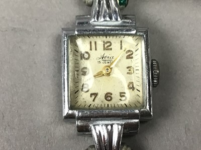 Lot 211 - TWO LADY'S WRIST WATCHES AND A COLLECTION OF WATCH PARTS