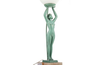 Lot 301 - AN ART DECO BRONZE FIGURAL LAMP BY LIMOUSIN