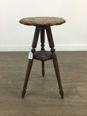 Lot 242 - A BURMESE TEAK TRIPOD TABLE