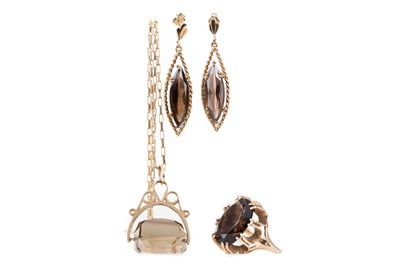 Lot 467 - A COLLECTION OF SMOKY QUARTZ JEWELLERY