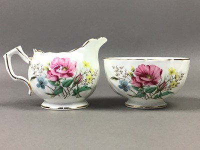 Lot 222 - AN AYNSLEY FLORAL DECORATED TEA SERVICE AND ANOTHER