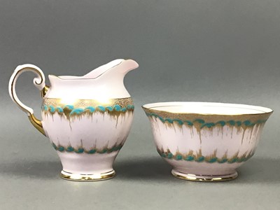 Lot 223 - A ROYAL TUSCAN PINK GROUND TEA SERVICE