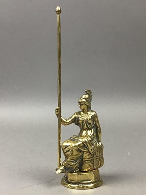 Lot 249 - AN EARLY 20TH CENTURY BRASS 'BRITANNIA' CAR MASCOT