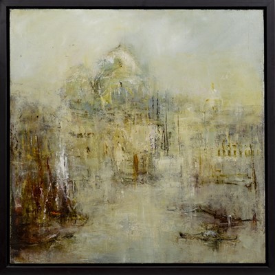 Lot 199 - SILENT ROWS AND THE SONGLESS GONDOLIER, AN OIL BY FRANCE JODOIN