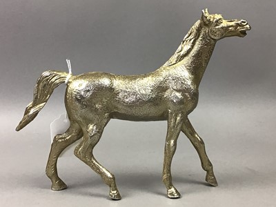 Lot 253 - TWO PLATED FIGURES OF HORSES