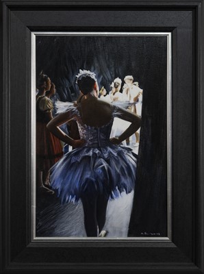 Lot 220 - BALLERINA, AN OIL BY GERARD BURNS