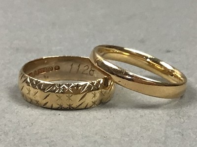 Lot 339 - A LOT OF TWO GOLD WEDDING RINGS