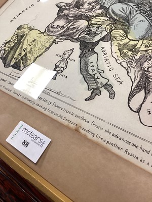 Lot 26 - COMIC MAP OF EUROPE, LATE 19TH CENTURY CARICATURE