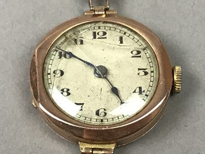 Lot 349 - A LADY'S GOLD BRACELET WATCH, PLATED BRACELET AND FIVE GENT'S WATCHES