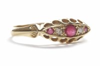 Lot 144 - LATE VICTORIAN RUBY AND DIAMOND RING the boat...
