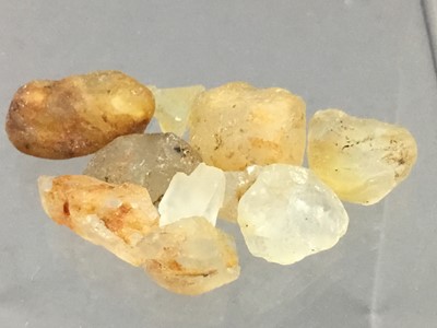 Lot 350 - **A COLLECTION OF CERTIFICATED UNMOUNTED ROUGH GEMSTONES