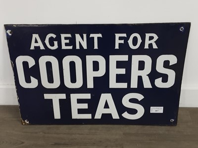 Lot 407 - A DOUBLE SIDED BLUE ENAMEL SIGN