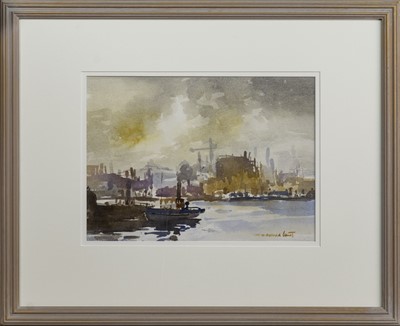 Lot 256 - BOATS ON THE CLYDE, A WATERCOLOUR BY WILLIAM NORMAN GAUNT