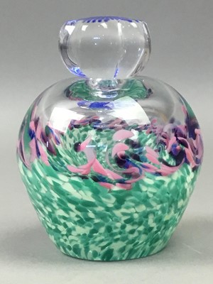 Lot 386 - A CAITHNESS GLASS PAPERWEIGHT AND PERFUME FLASK