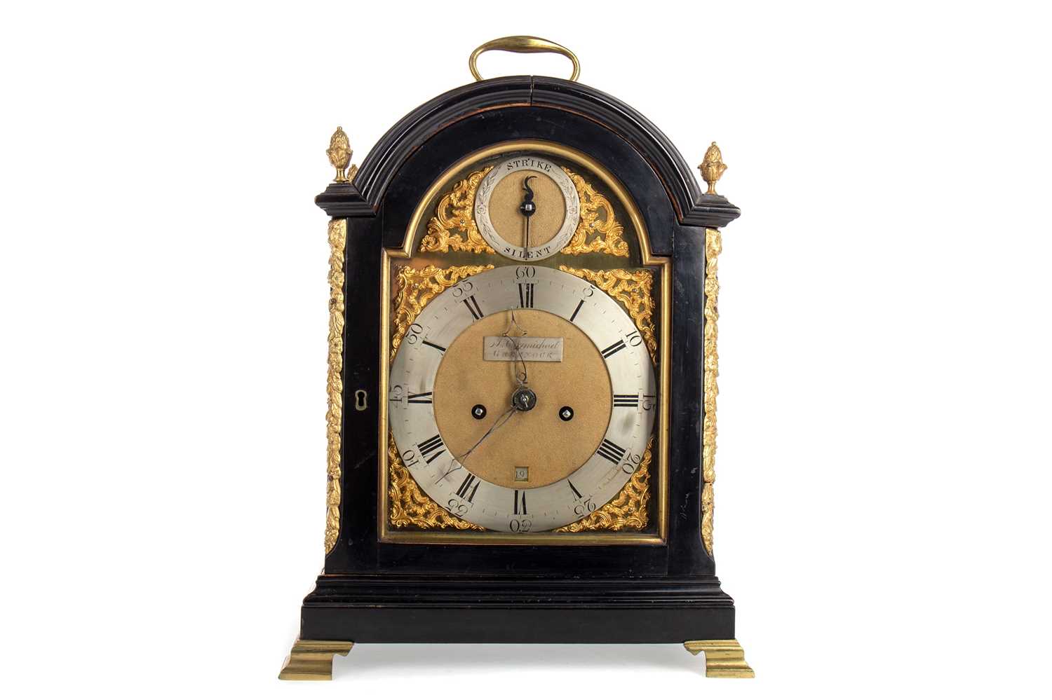Lot 634 - A GOOD GEORGE III BRACKET CLOCK BY JOHN CARMICHAEL OF GREENOCK