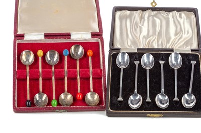 Lot 49 - TWO CASED SETS OF SILVER COFFEE SPOONS
